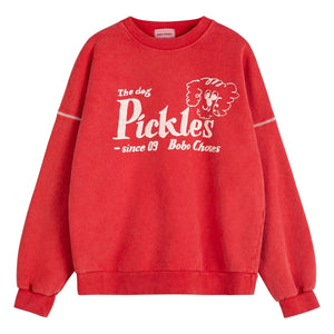 Bobo Choses - Pickles the Dog organik pamuklu sweatshirt | Kırmızı