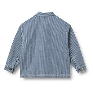 Wheat - Cole Denim Çizgili Organik Pamuk Ceket | Mavi