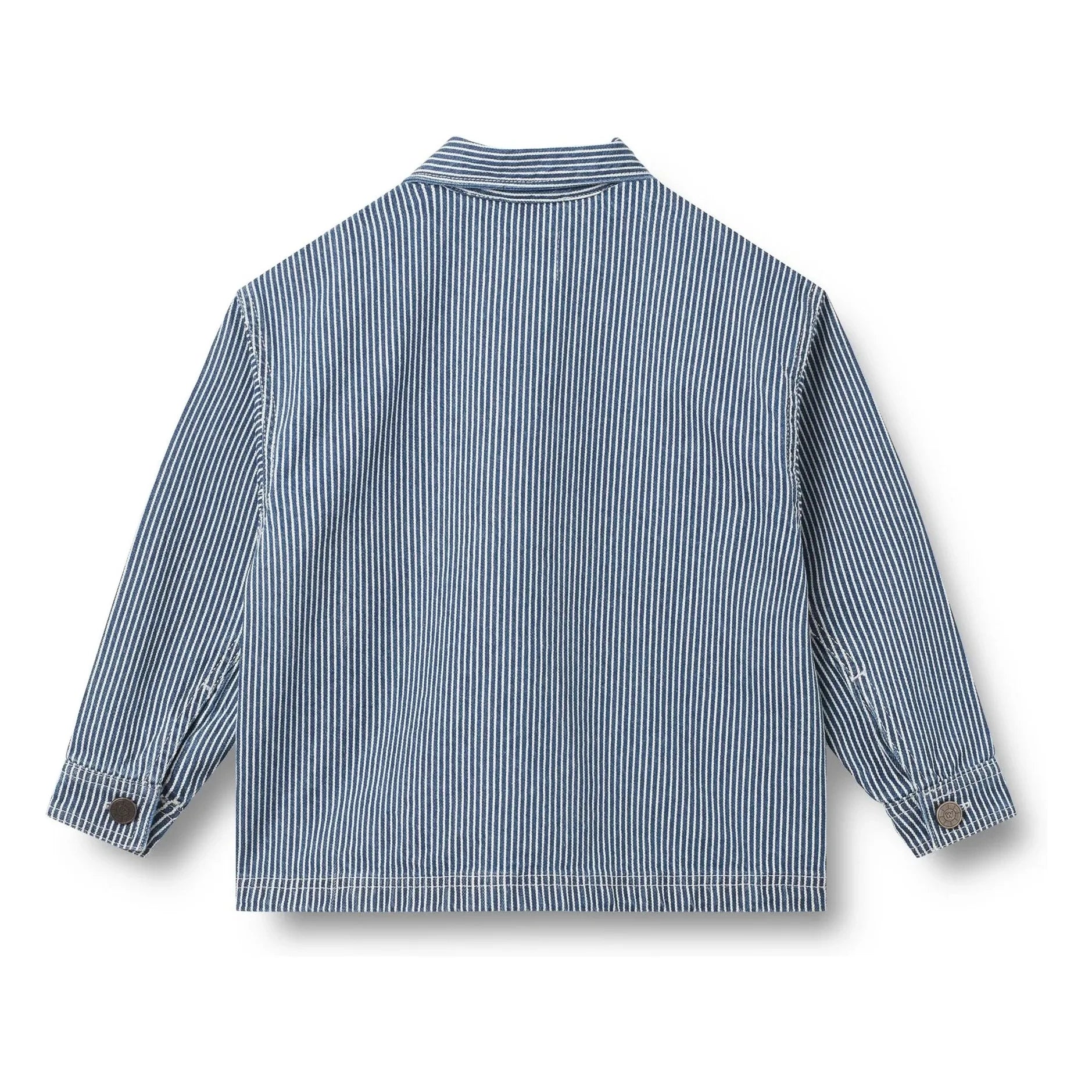Wheat - Cole Denim Çizgili Organik Pamuk Ceket | Mavi