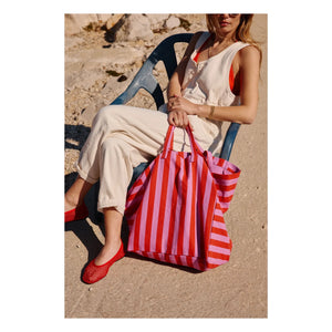 Rose in April - Elisa çizgili tote çanta | Pembe