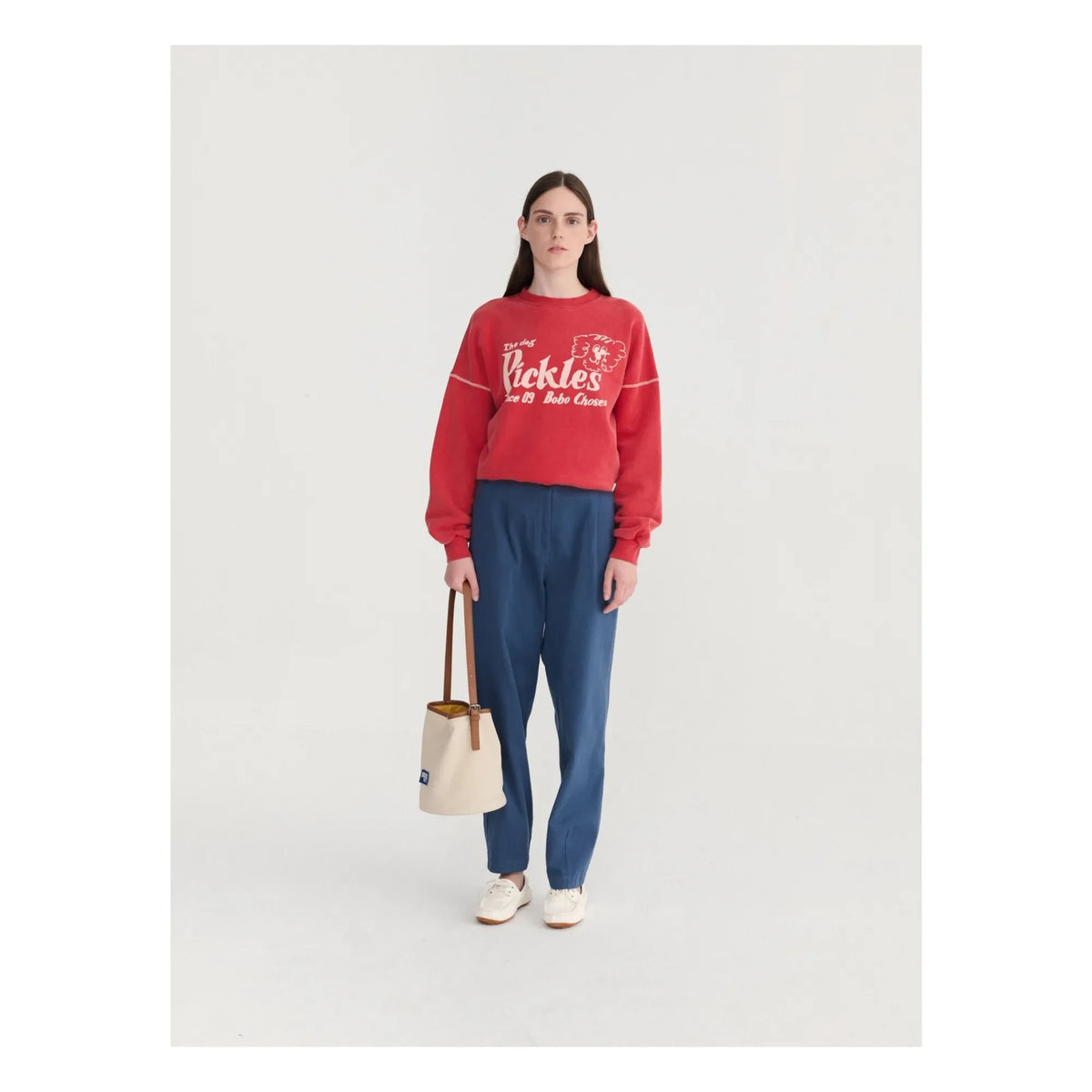 Bobo Choses - Pickles the Dog organik pamuklu sweatshirt | Kırmızı