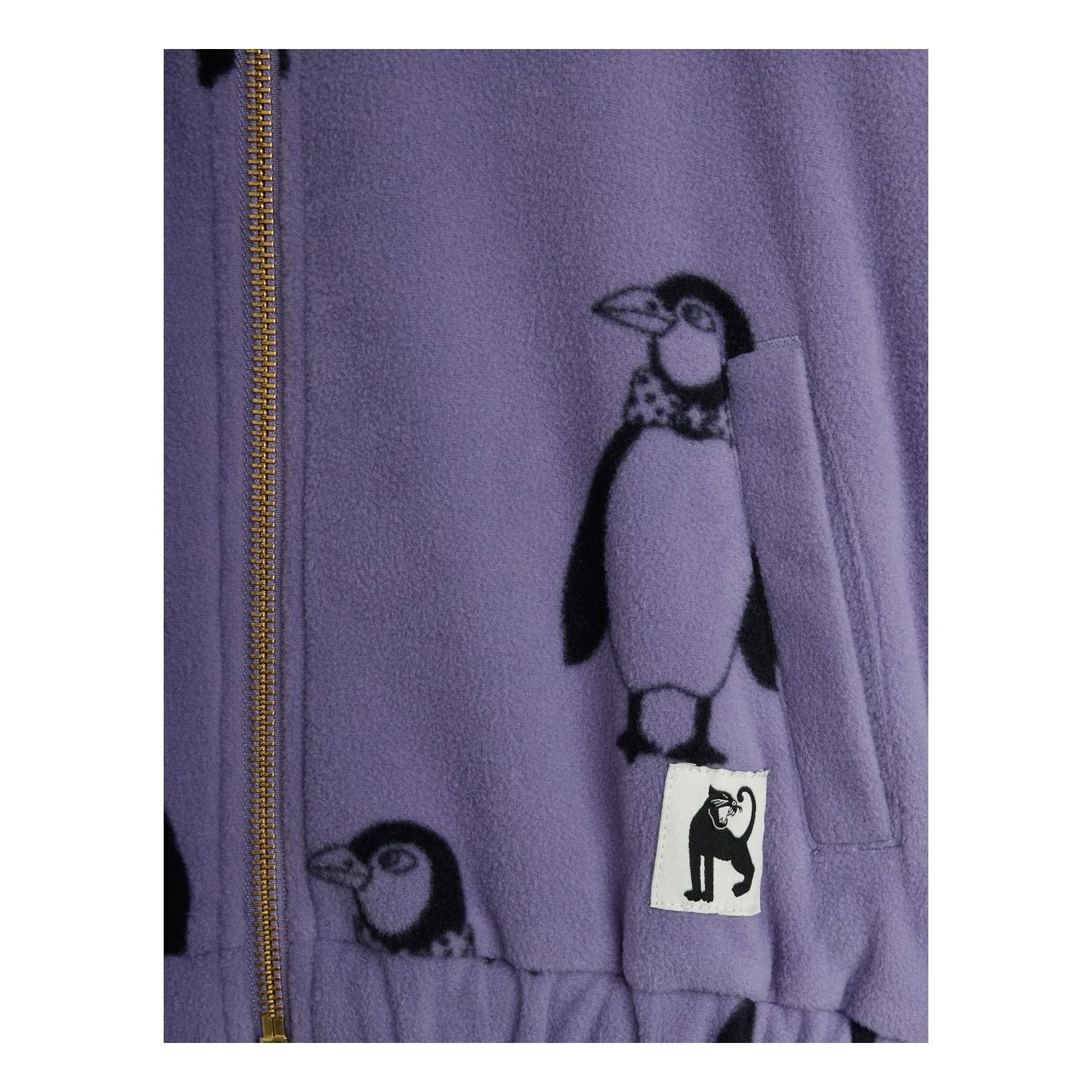 Mini Rodini - Penguins Fermuarlı Sweatshirt Geri Dönüştürülmüş Elyaf | Mor