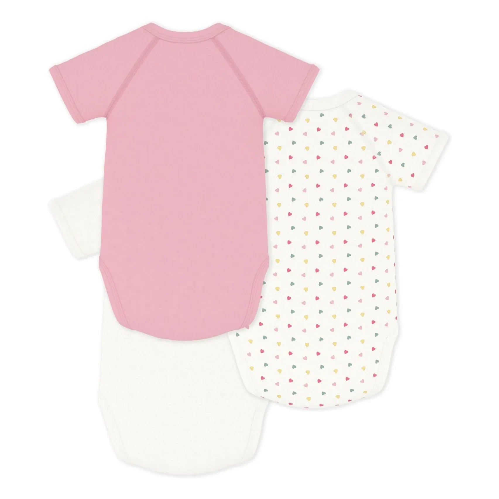 Petit Bateau - 3'lü Küçük Kalpli Organik Pamuk Çapraz Body | Beyaz