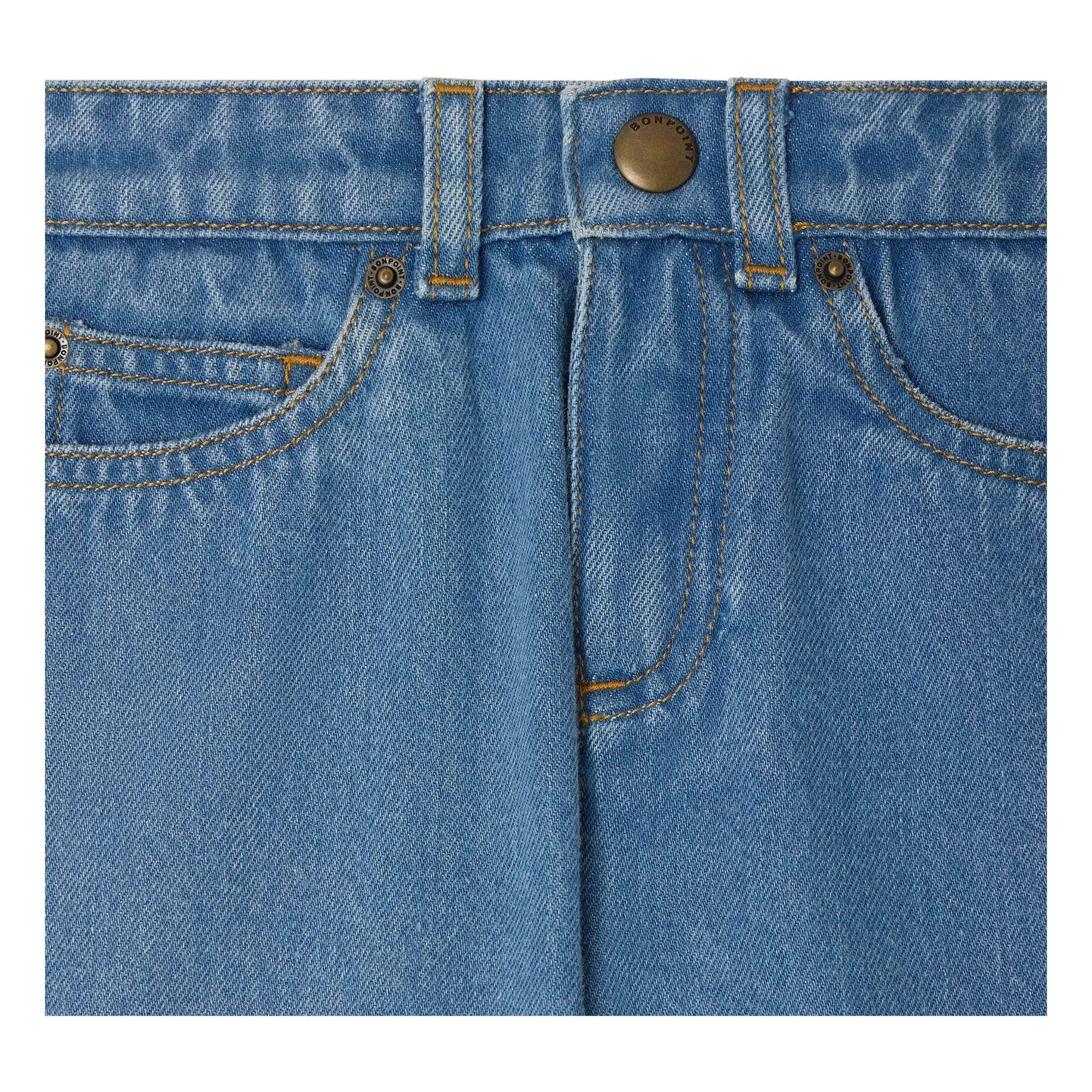 Bonpoint - Elvio Denim Bermuda Şort Organik Pamuk | Mavi