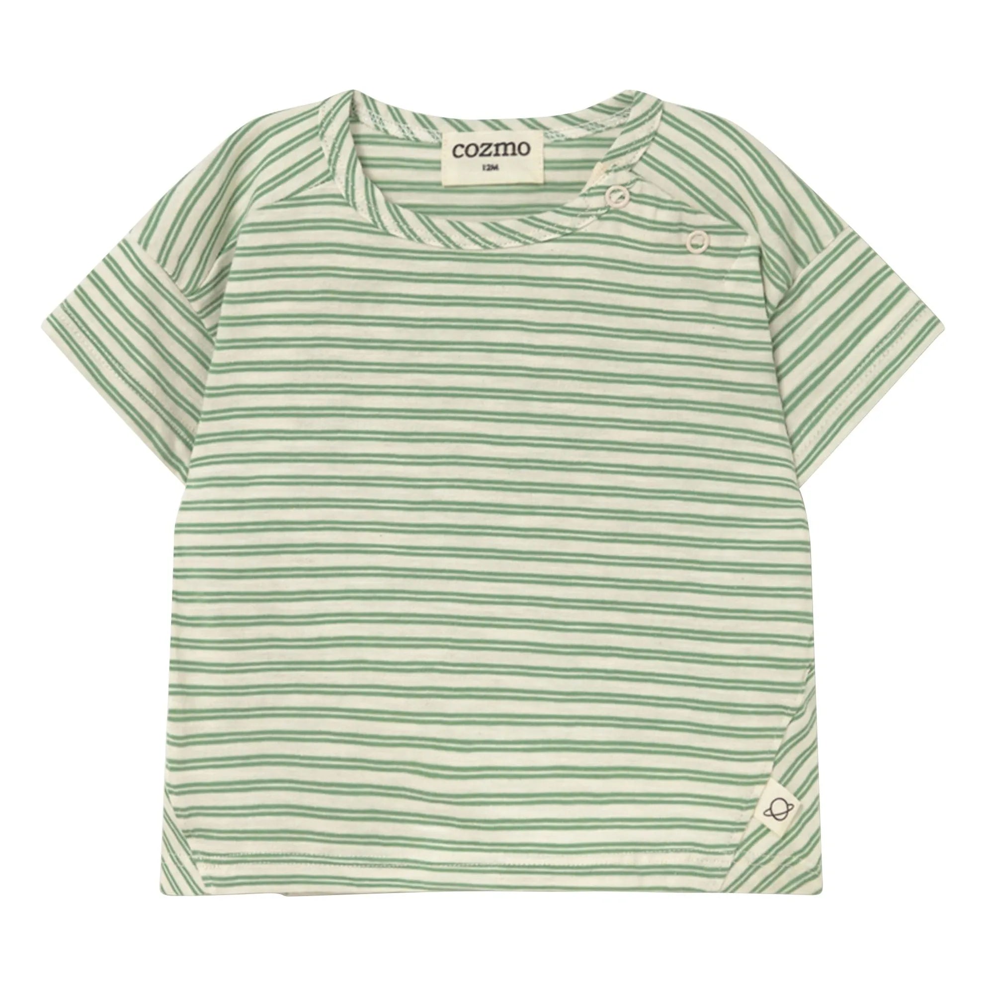 Cozmo - Çizgili Bebek Tişörtü | Meadow Green