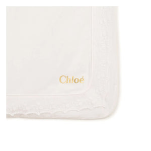 Chloé - Organik pamuk pijama ve battaniye seti | Beyaz