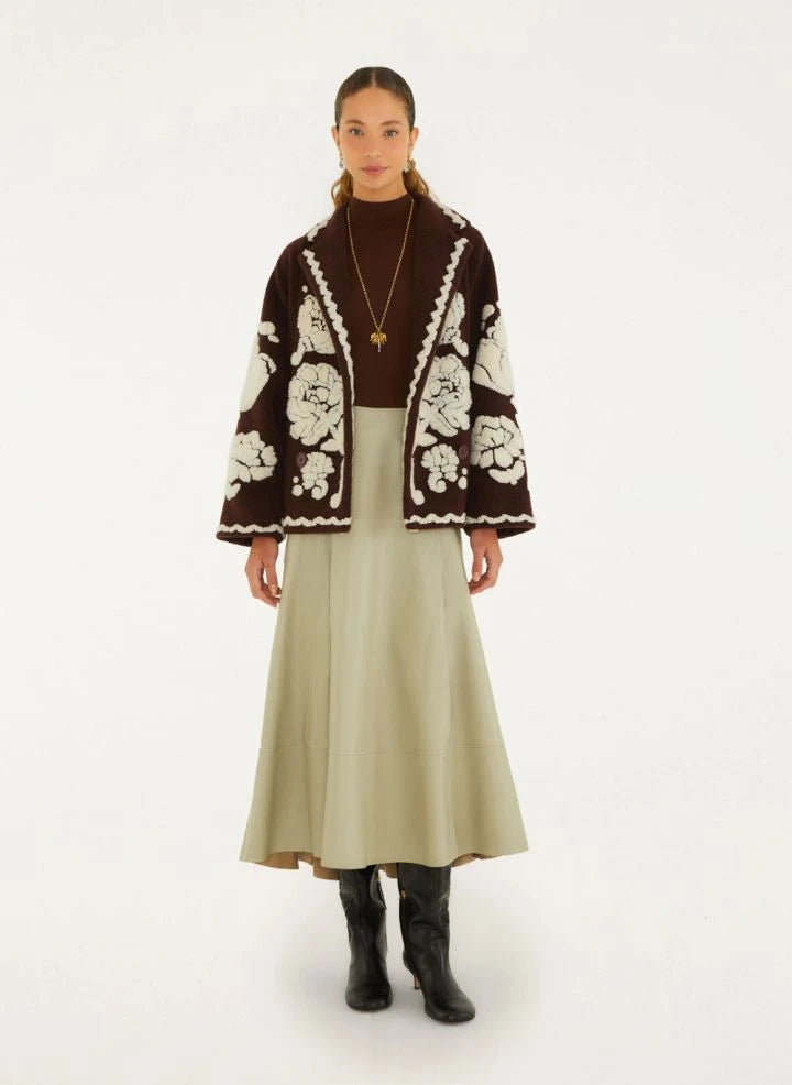 Farm Rio - Flower Coat | Kahverengi