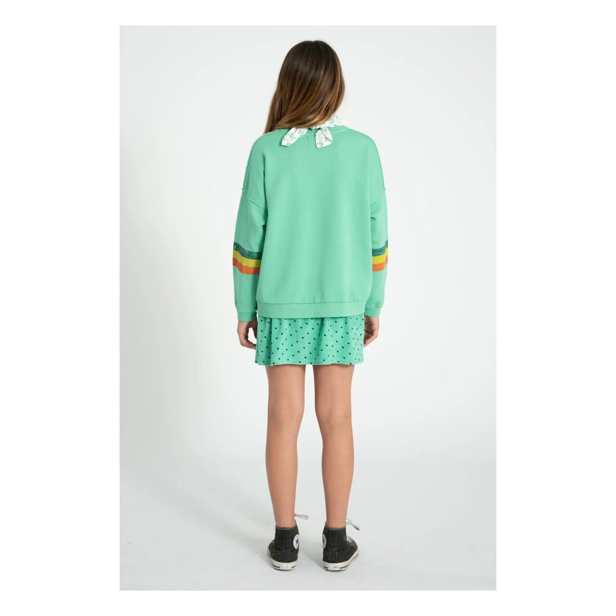 Piupiuchick - Çizgili Sweatshirt Organik Pamuk | Yeşil