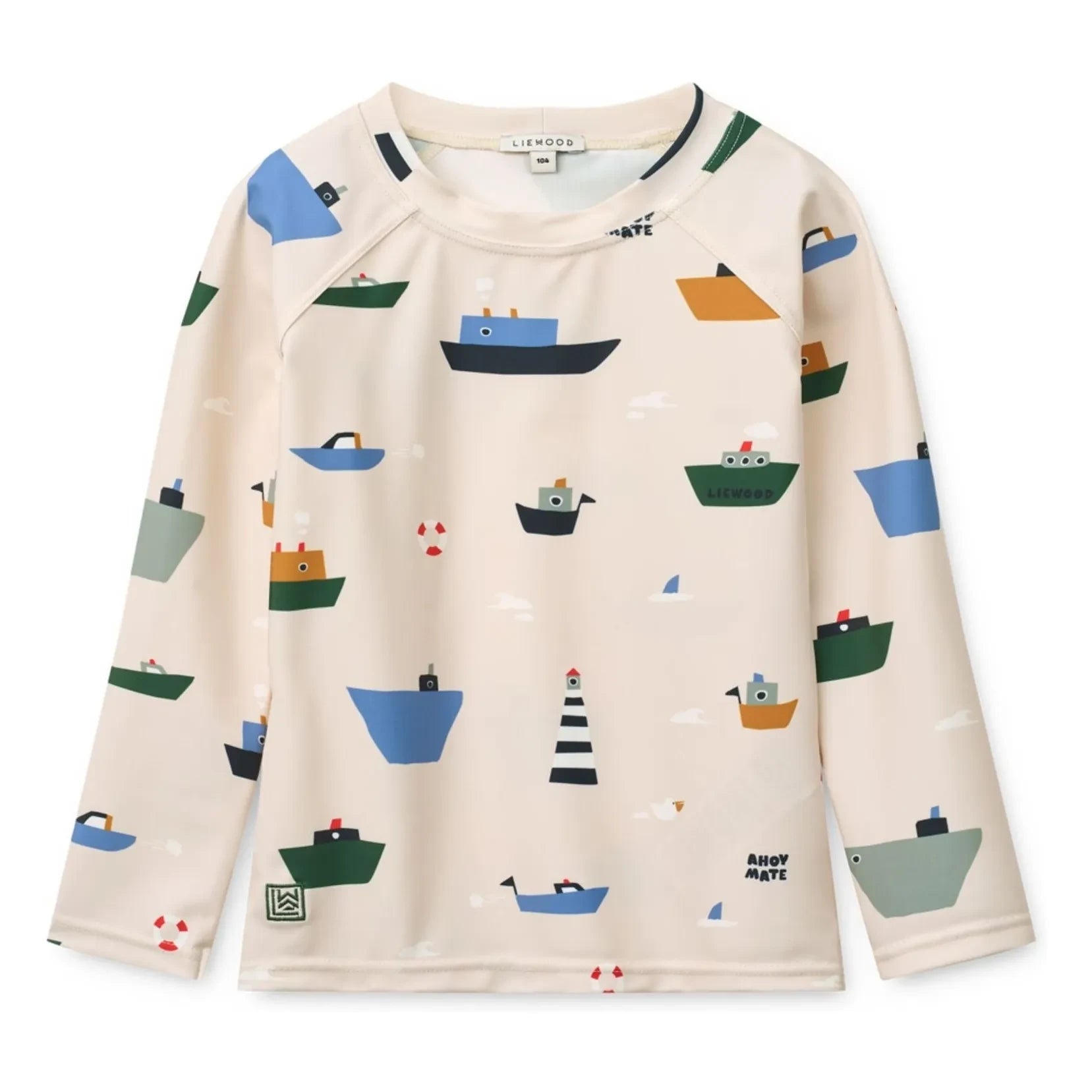 Liewood - Noah Bateaux Anti-UV Tişört Geri dönüştürülmüş lifler | Ekru