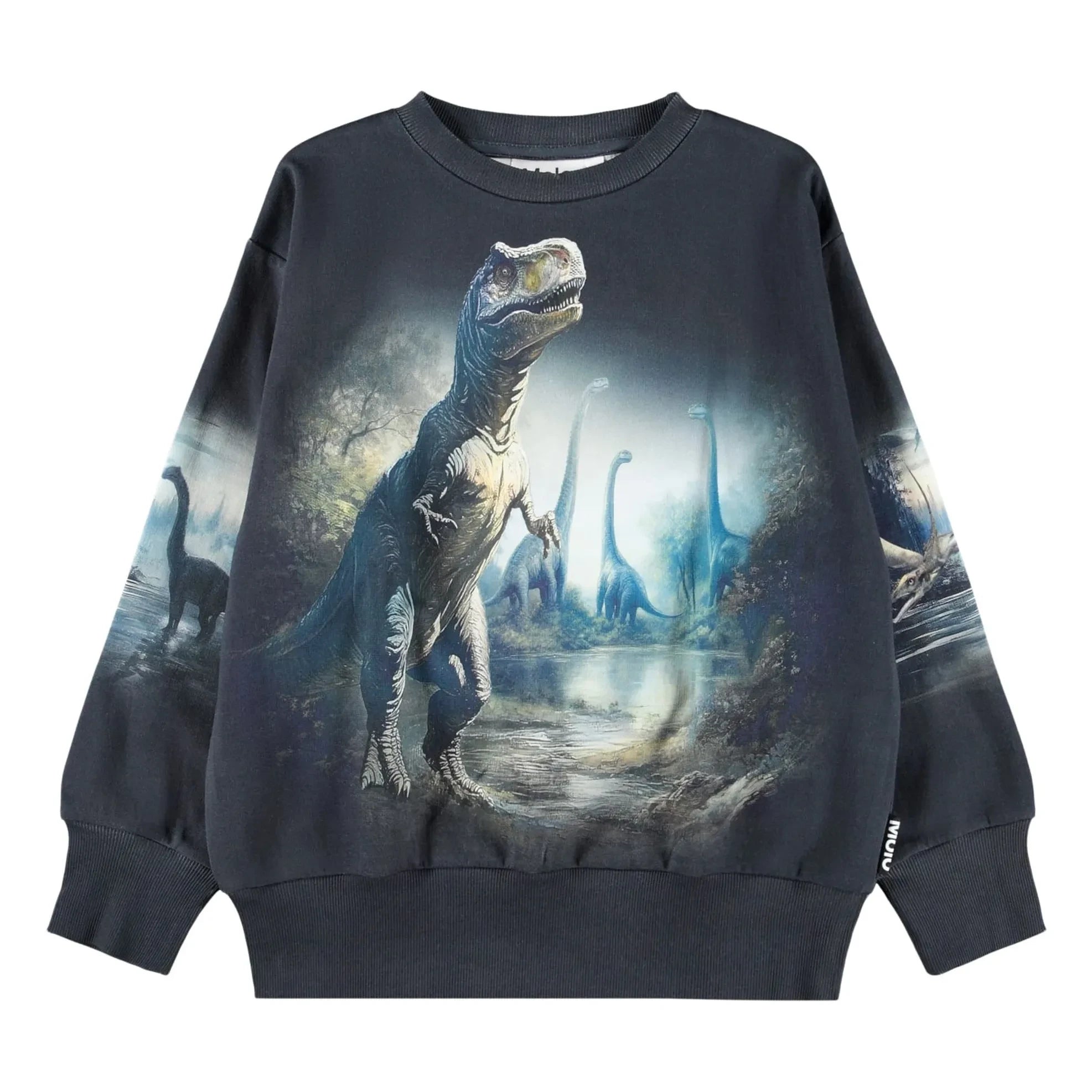 Molo - Mattis Dinosaurs Organik Pamuklu Kazak | Siyah