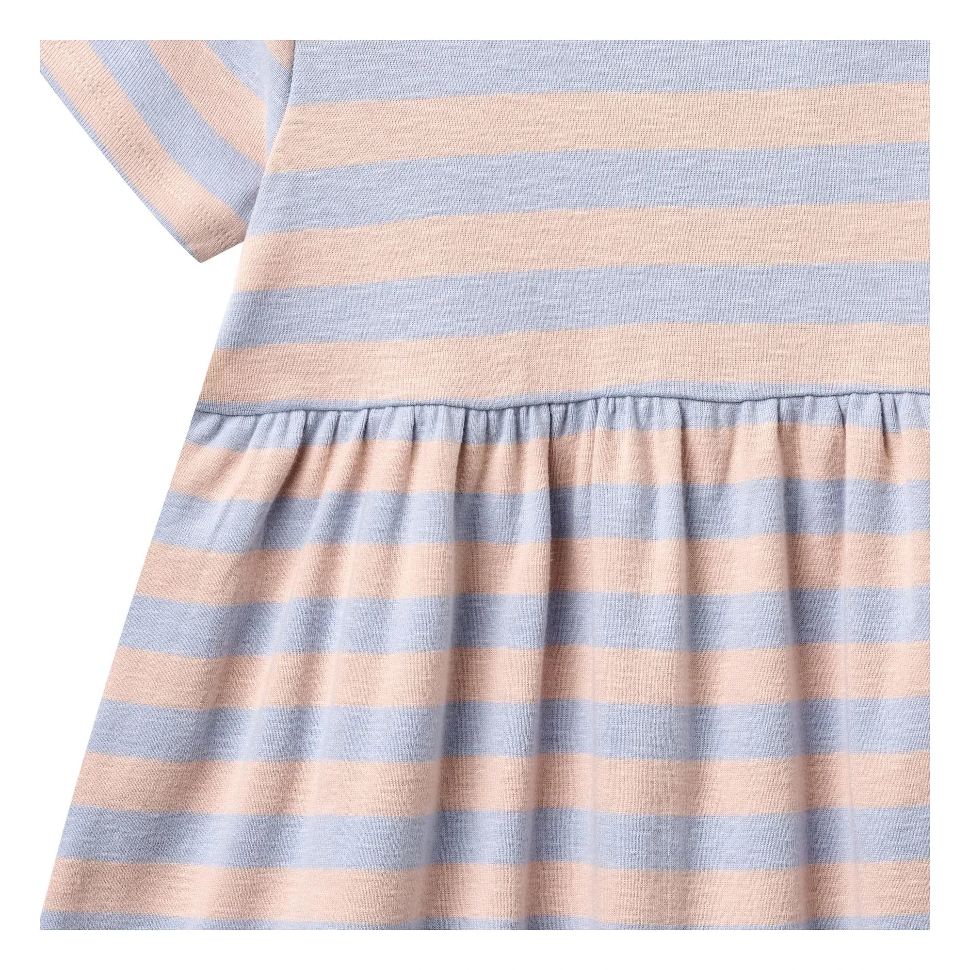 Wheat - Çizgili Anna Jersey Elbise Organik Pamuk | Soluk Pembe