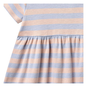 Wheat - Çizgili Anna Jersey Elbise Organik Pamuk | Soluk Pembe