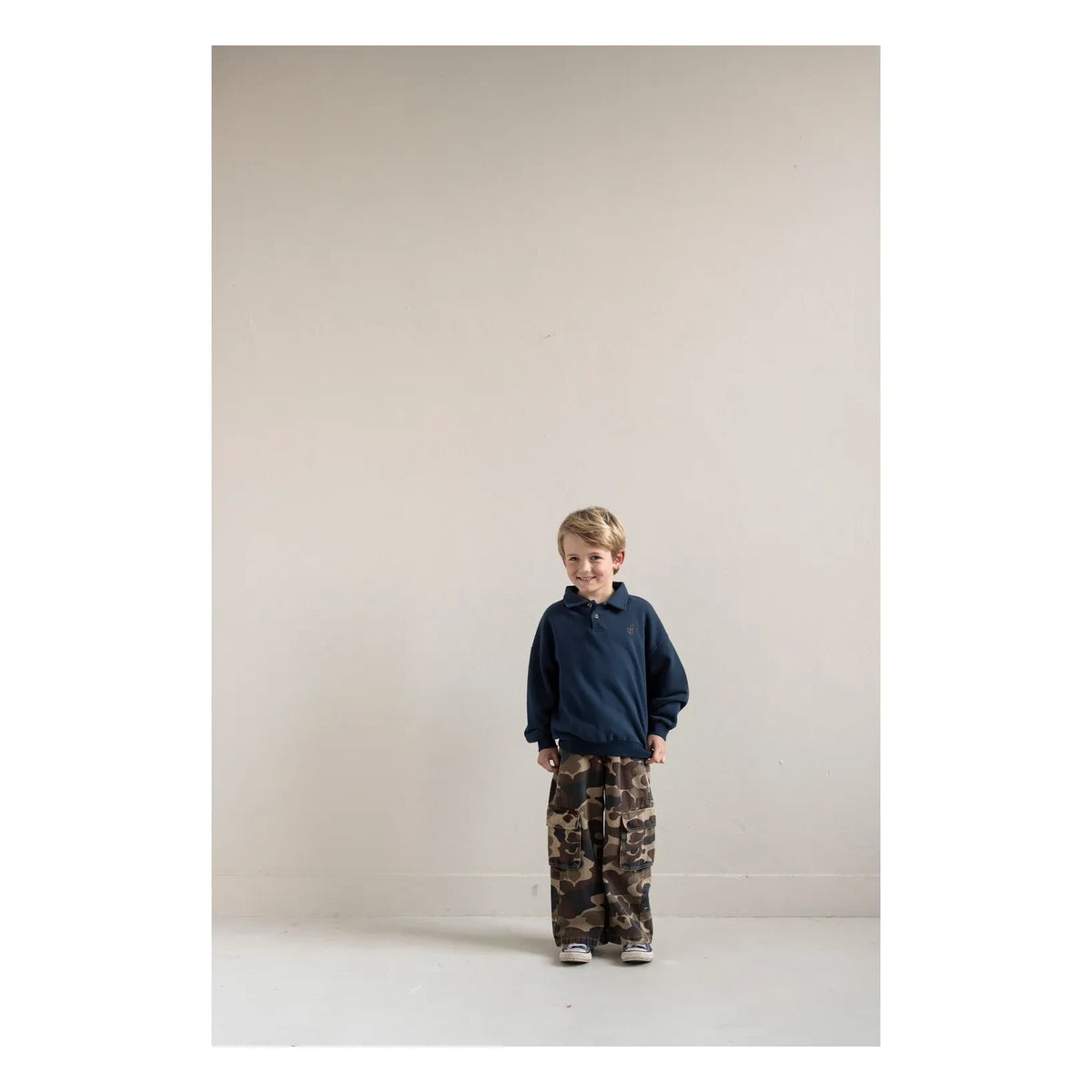 Jenest - Cameron organik pamuk polo yaka sweatshirt | Lacivert