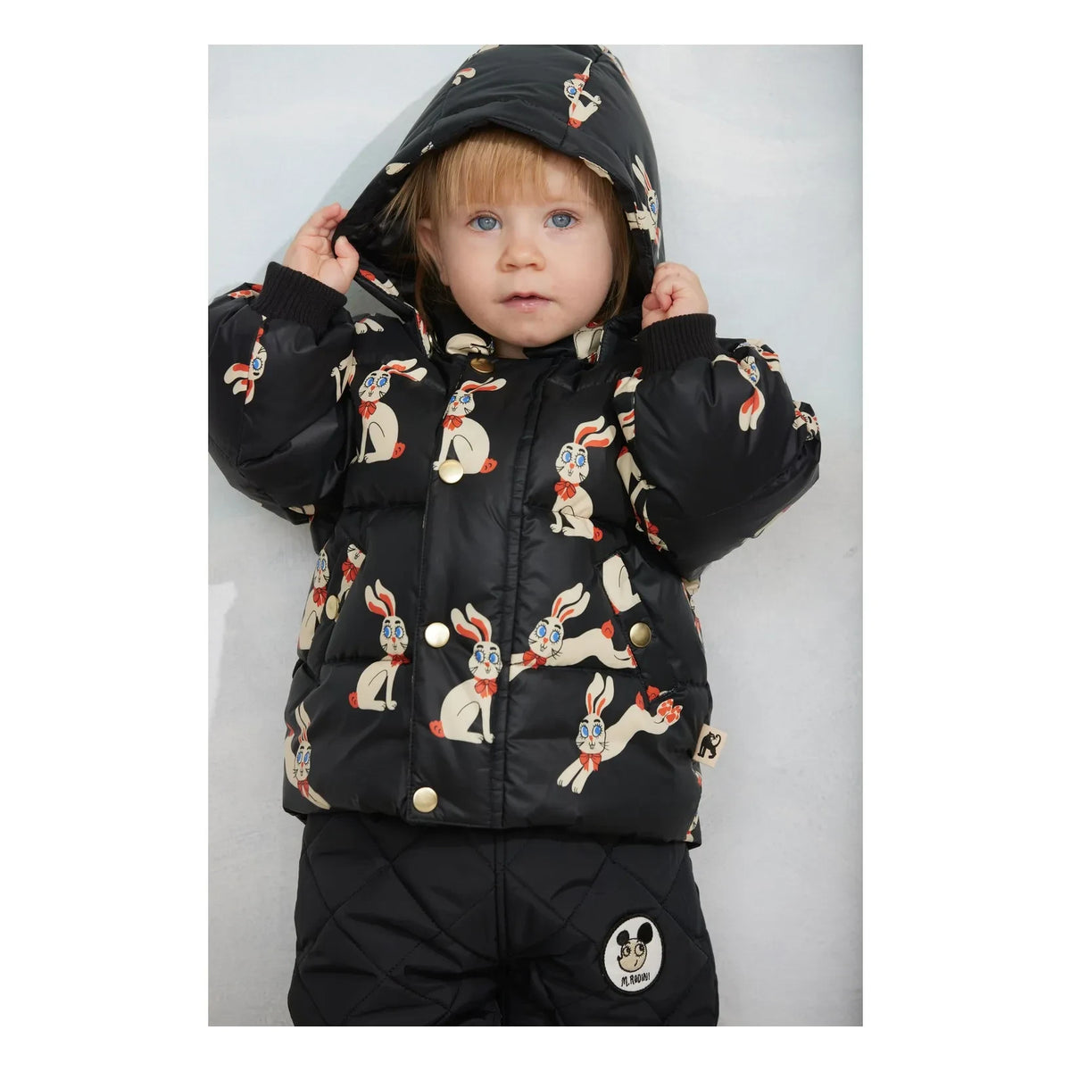 Mini Rodini - Lapins Geri Dönüştürülmüş Elyaf Dolgulu Mont | Siyah