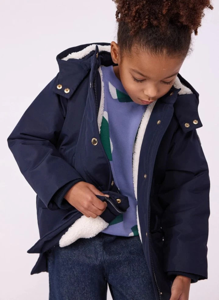 Petit Bateau - Sherpa astarlı parka | Lacivert