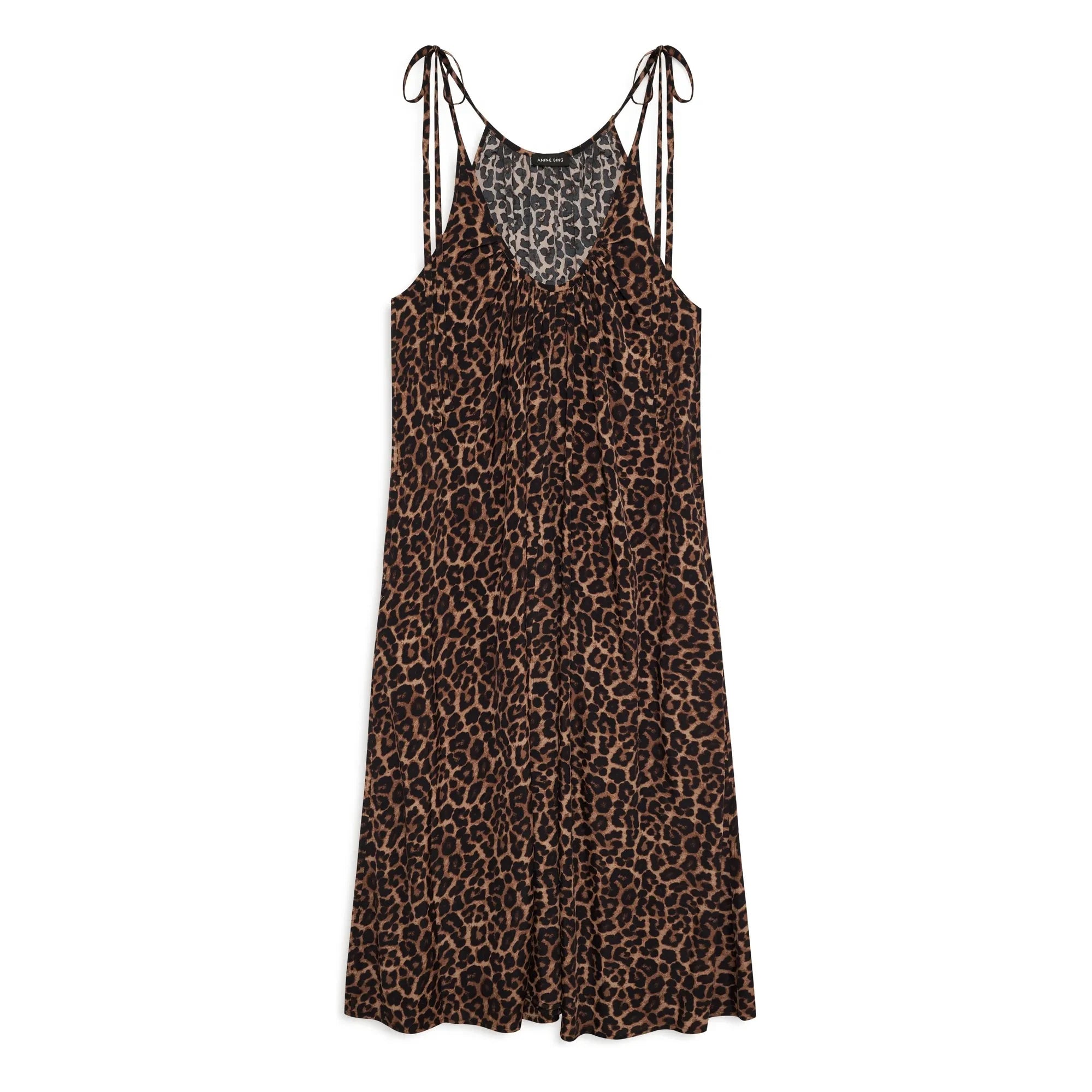 Anine Bing - Flora Leopar Elbise | Kahverengi