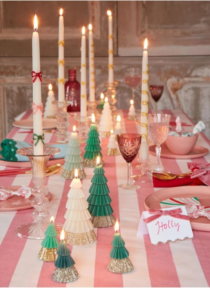 ميري ميري - شموع على شكل شجرة التنوب - مجموعة من 6 قطع | عاجي