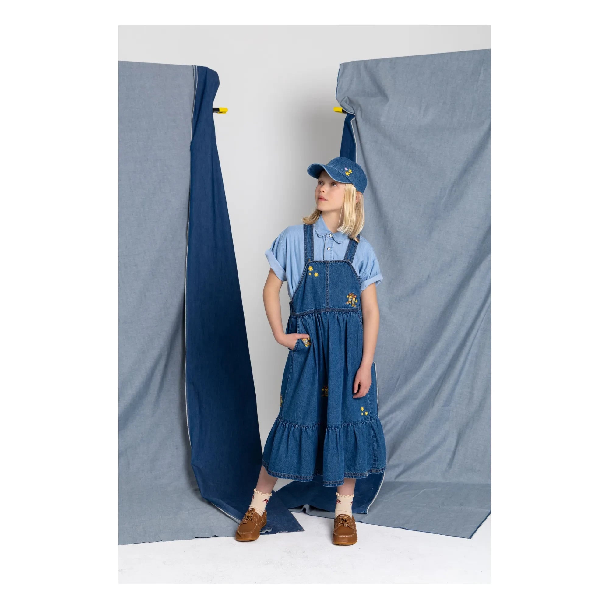 Hundred Pieces - Devi Önlük Elbise Çizme | Mavi
