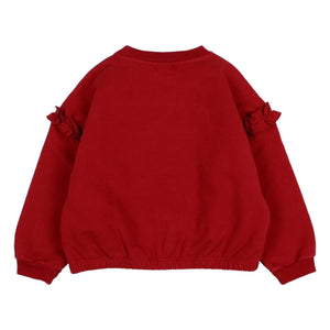 Búho - Ma Chérie organik pamuk sweatshirt | Kiraz kırmızısı
