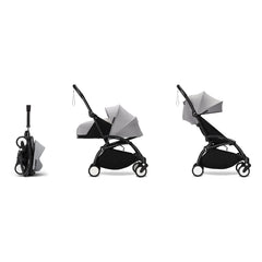 Stokke® - YOYO³ tam bebek arabası 0+ ve 6+ Siyah çerçeve | Taş