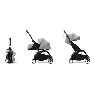 Stokke® - YOYO³ tam bebek arabası 0+ ve 6+ Siyah çerçeve | Taş