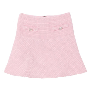 Tutu du Monde - Tozlu Petal Tweed etek | Pudra pembesi