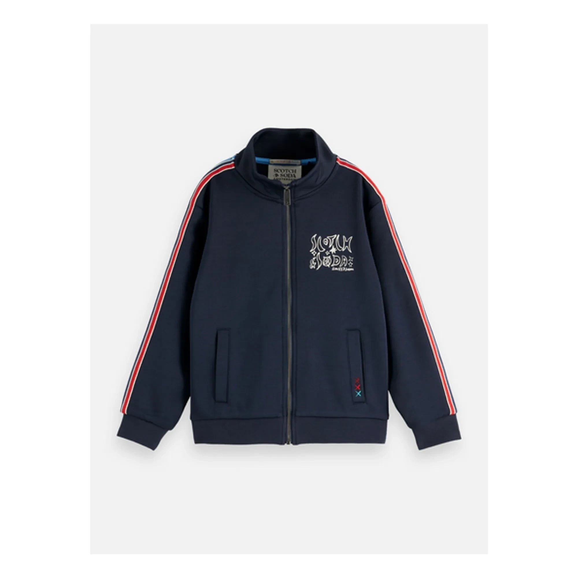 Scotch & Soda - Çizgili Fermuarlı Sweat | Lacivert