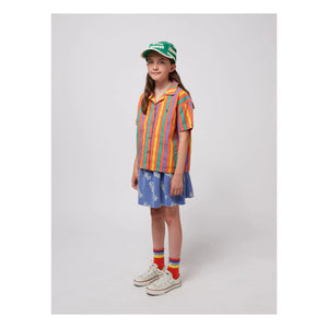 Bobo Choses - Kabartmalı Organik Pamuklu Jersey Etek | Mavi