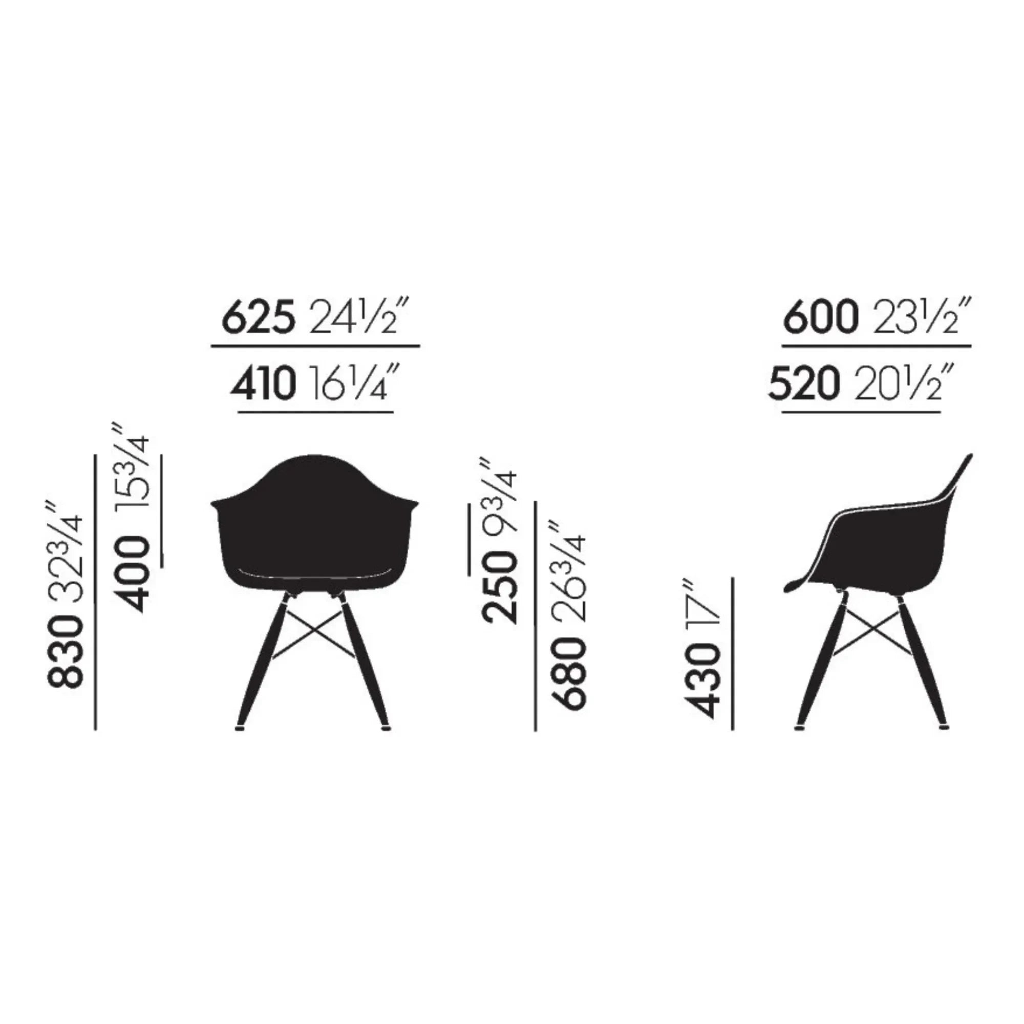 Vitra - DAW sandalye - akçaağaç taban - Charles & Ray Eames | Beyaz