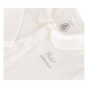 Petit Bateau - Pyjamas Dors Bien Petit Amour Tubique Organik Pamuk | Beyaz