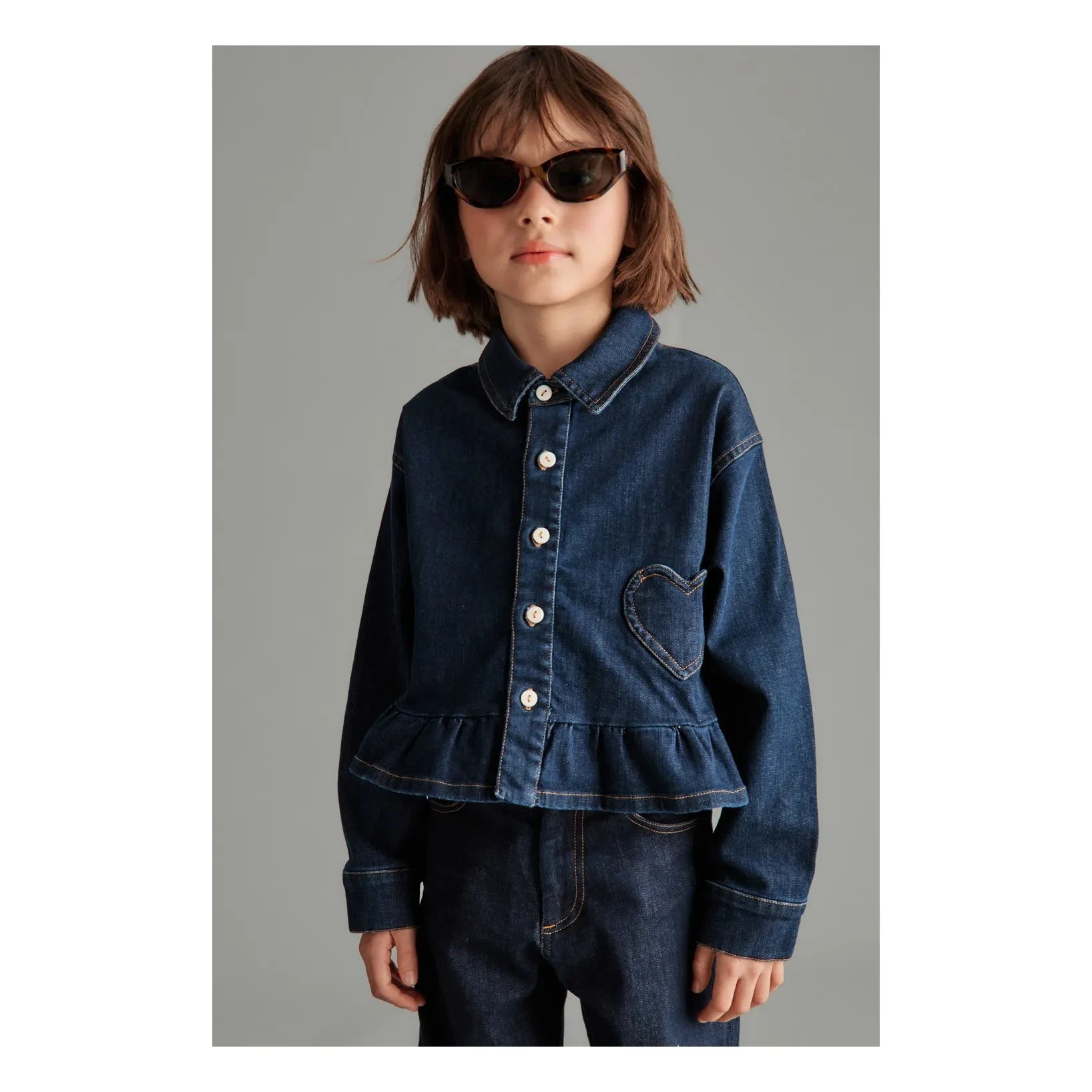 Mipounet - Love Denim Gömlek | Koyu Mavi
