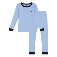 Petit Bateau - Milleraies Organik Pamuklu Dar Kesim Çizgili Pijama | Mavi