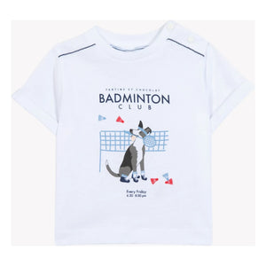 Tartine et Chocolat - Badminton Club Köpek Tişörtü | Beyaz