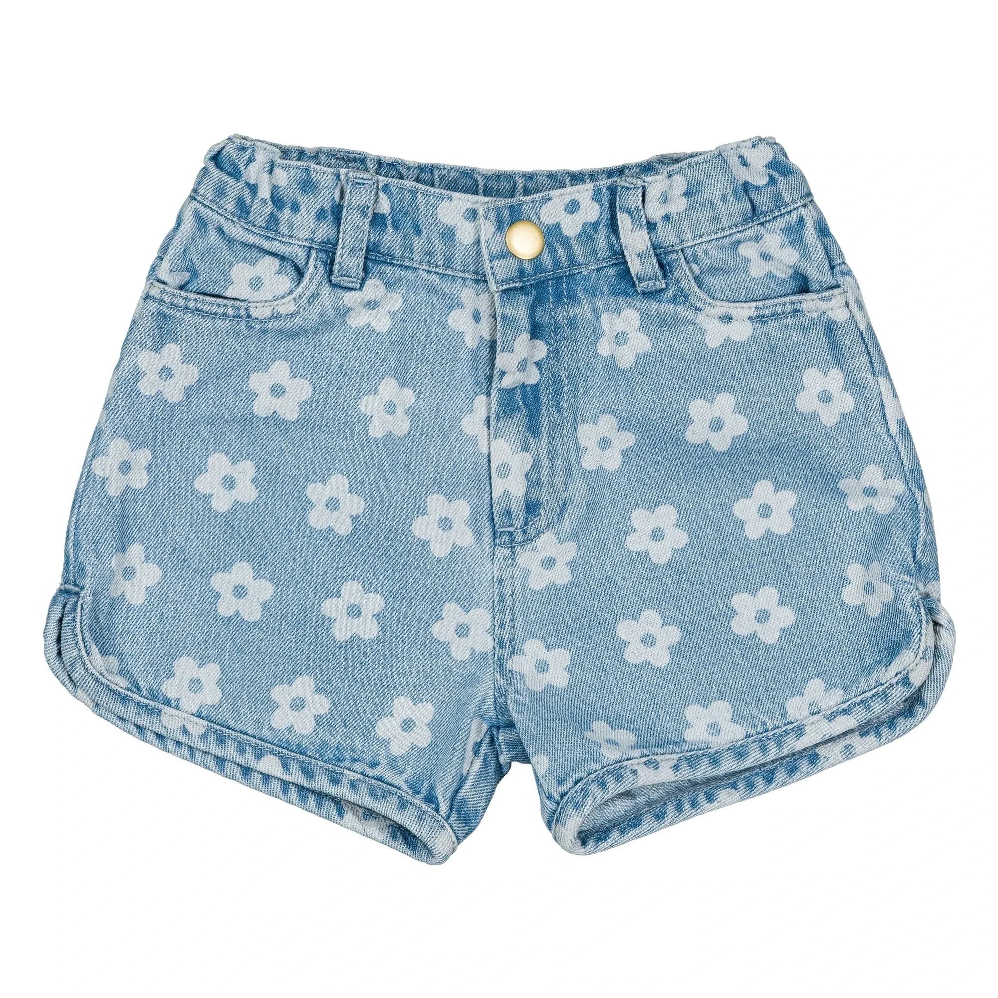 Louis Louise - Andrea Denim Şort Çiçekli | Açık Mavi