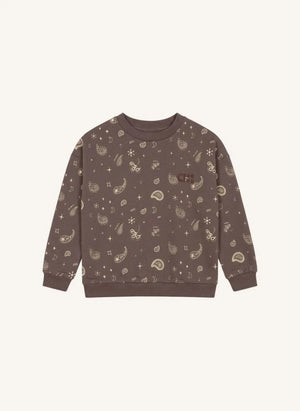 Cos I Said So - Organik Pamuk Paisley Sweatshirt | Toprak kahverengi