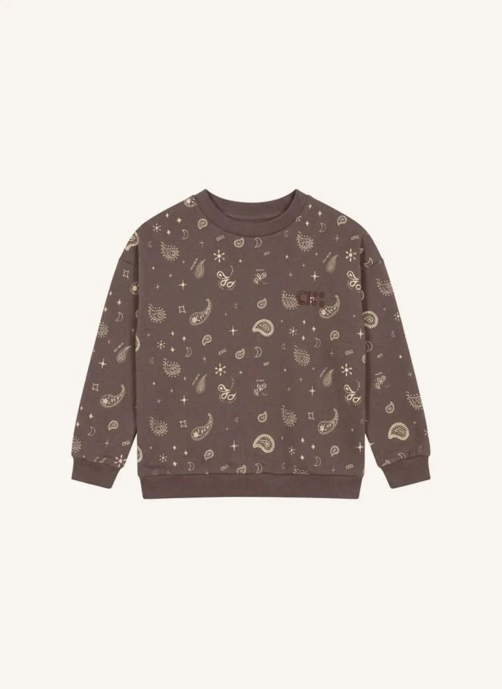 Cos I Said So - Organik Pamuk Paisley Sweatshirt | Toprak kahverengi