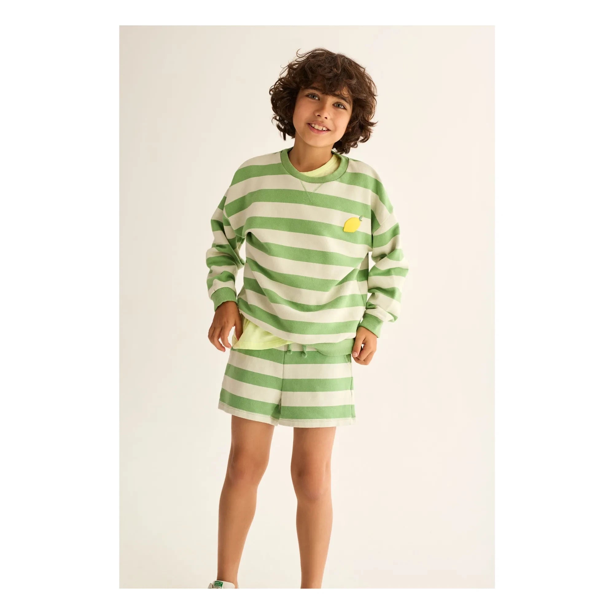 Cozmo - Dan Lemon Çizgili Sweatshirt | Meadow Green