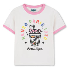 Kenzo - Happy Sweet Bubble Tiger Tişört | Beyaz