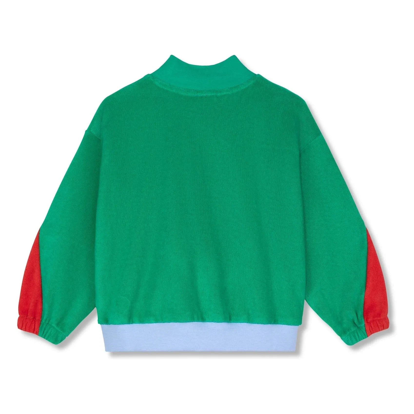 Wynken - Renk bloklu organik pamuk fermuarlı sweatshirt | Açık mavi