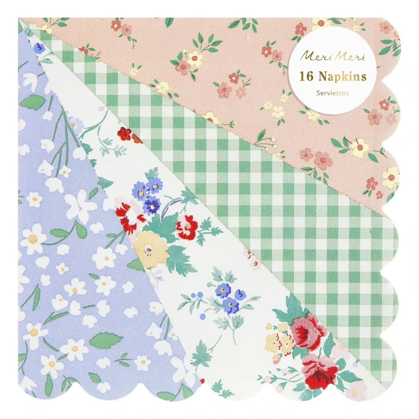 Meri Meri - Patchwork kâğıt havlular - 16'lı Set