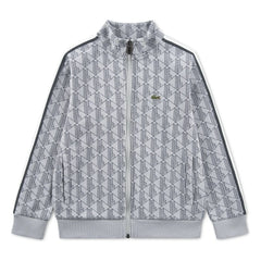 Lacoste - Monogramlı Fermuarlı Sweatshirt Organik Pamuk | Açık gri
