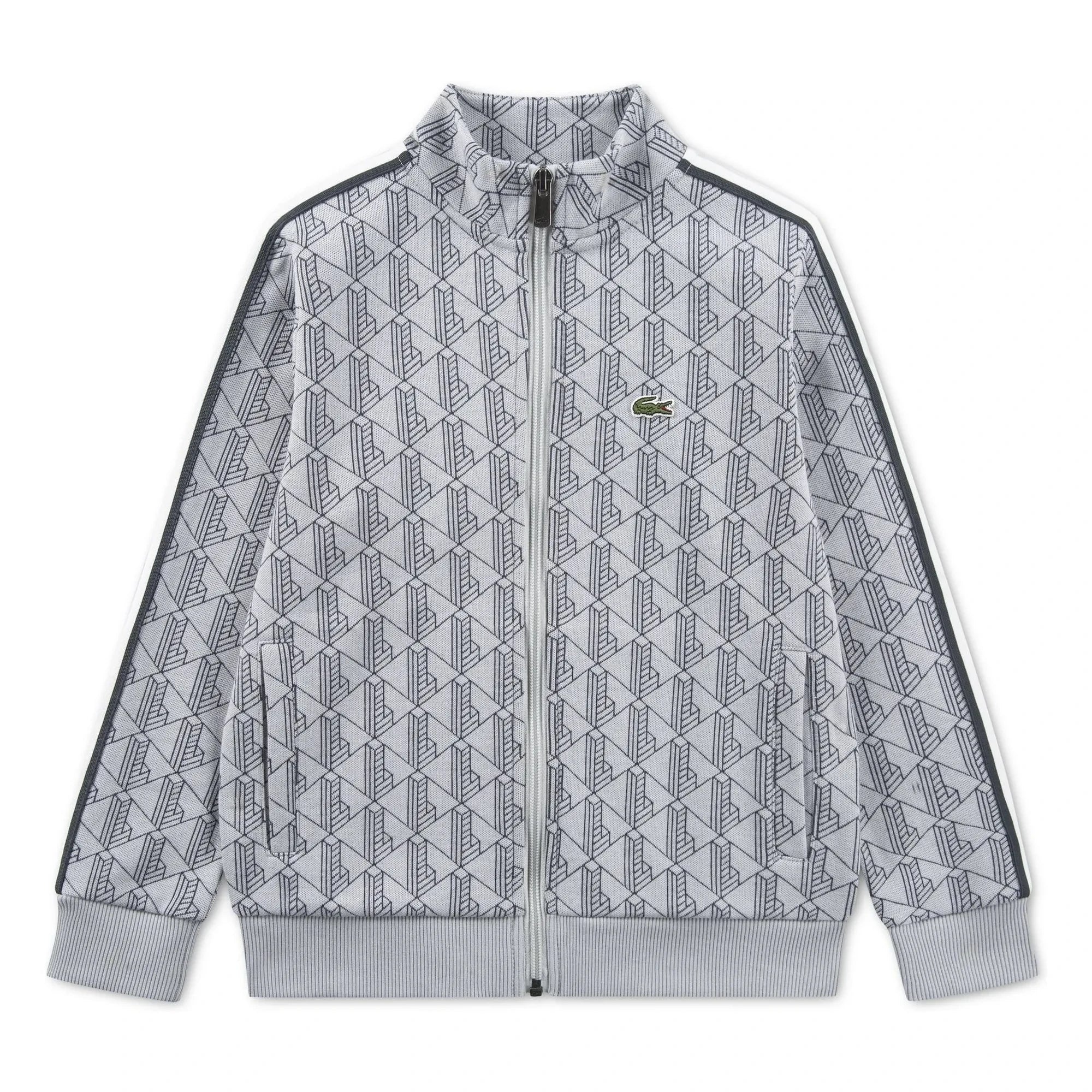 Lacoste - Monogramlı Fermuarlı Sweatshirt Organik Pamuk | Açık gri