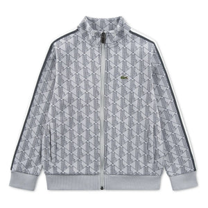 Lacoste - Monogramlı Fermuarlı Sweatshirt Organik Pamuk | Açık gri