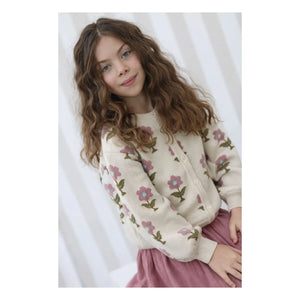 Lililotte - Cardigan Carla Fleurs Organik Pamuk | Ekru