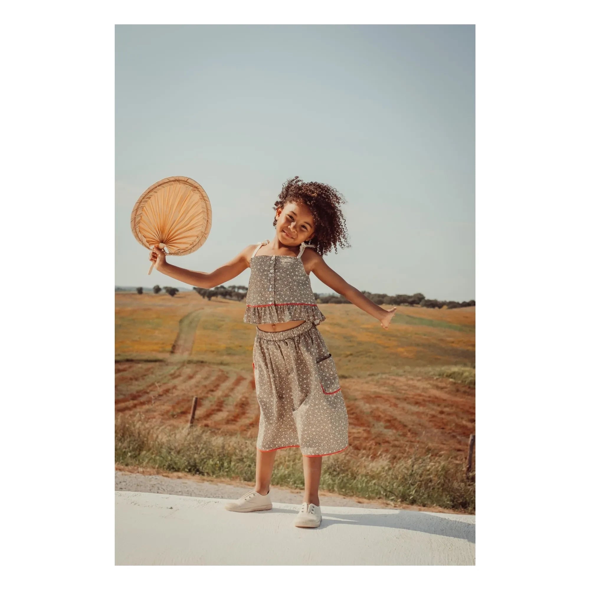 THE LiTTLE POETS - Rosalia Nature Organik Pamuklu Crop Top | Haki Kahverengi