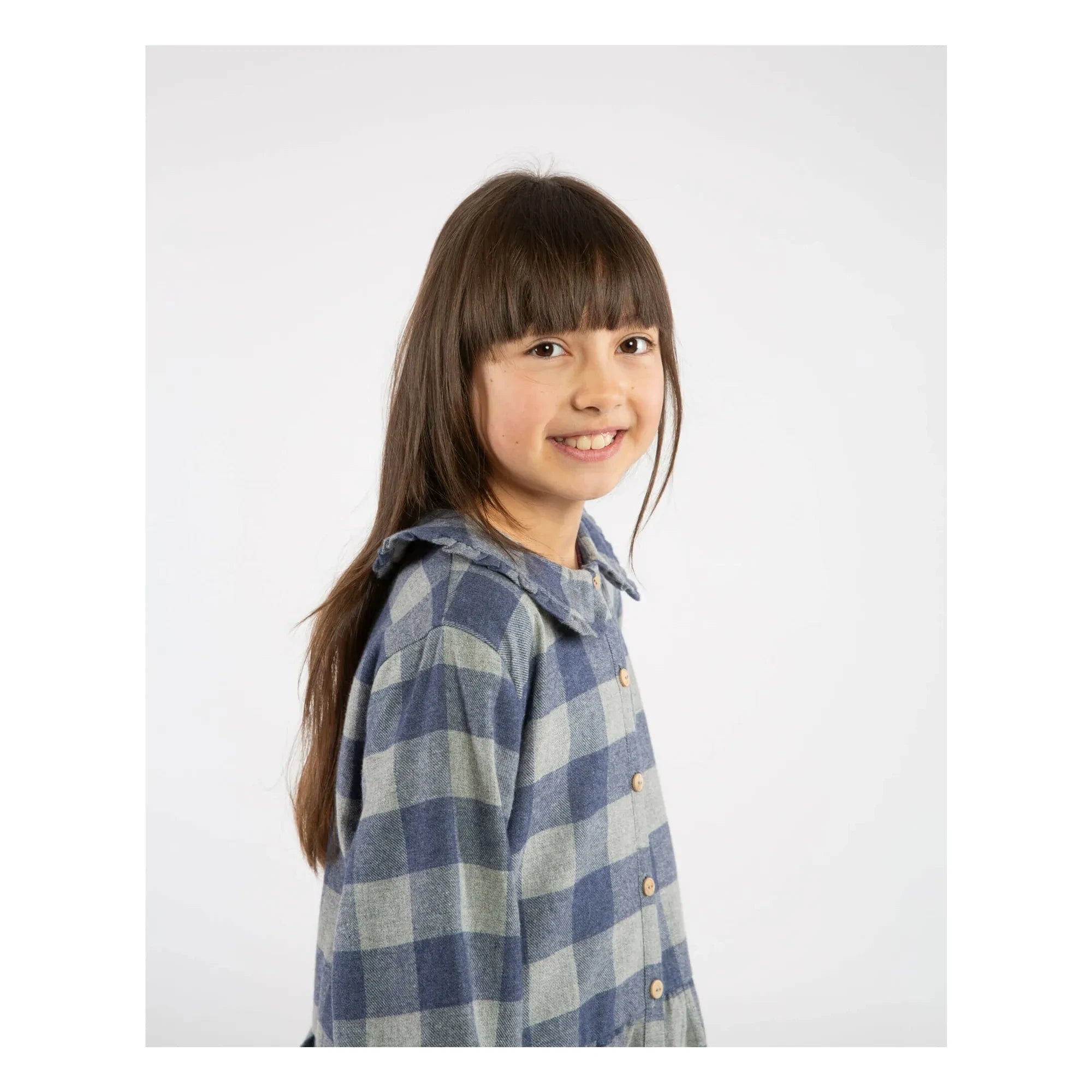 Matona - Carreaux Flanel Tencel Elbise | Mavi