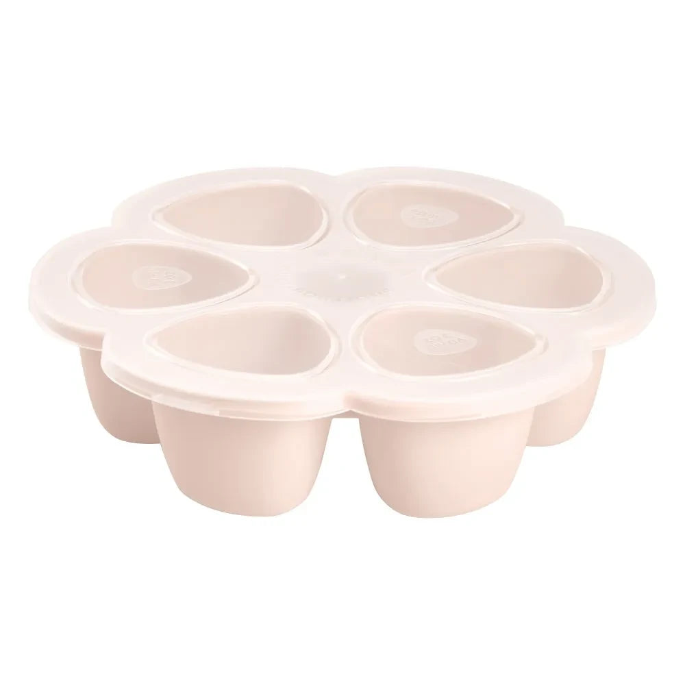 Béaba - Çok Bölmeli Silikon Tabak 6x90ml | Soluk Pembe