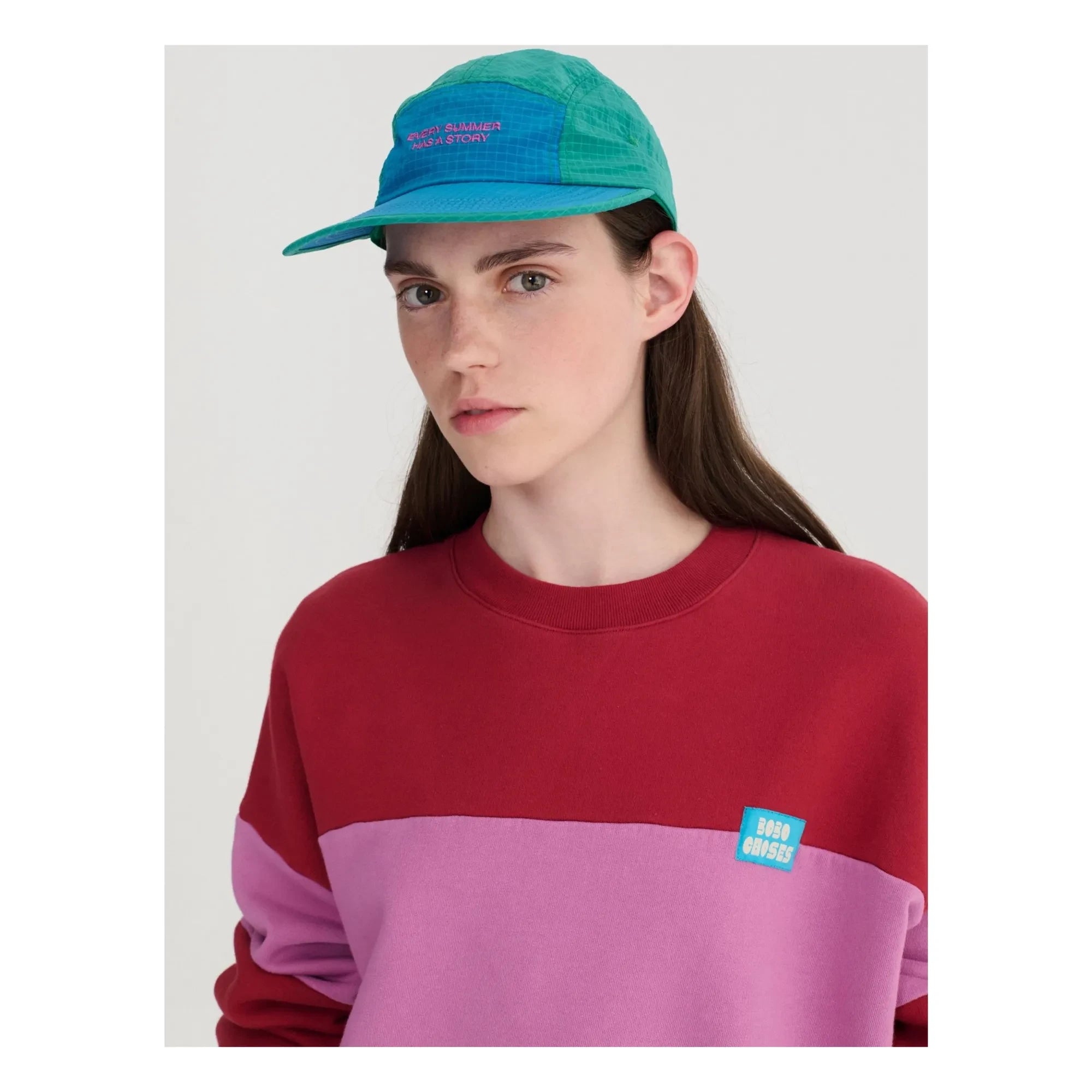 Bobo Choses - Renk Bloğu organik pamuk sweatshirt | Kırmızı