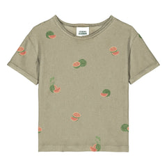 Studio Bohème - Essential Watermelon Organik Pamuk Sünger Tişört | Haki