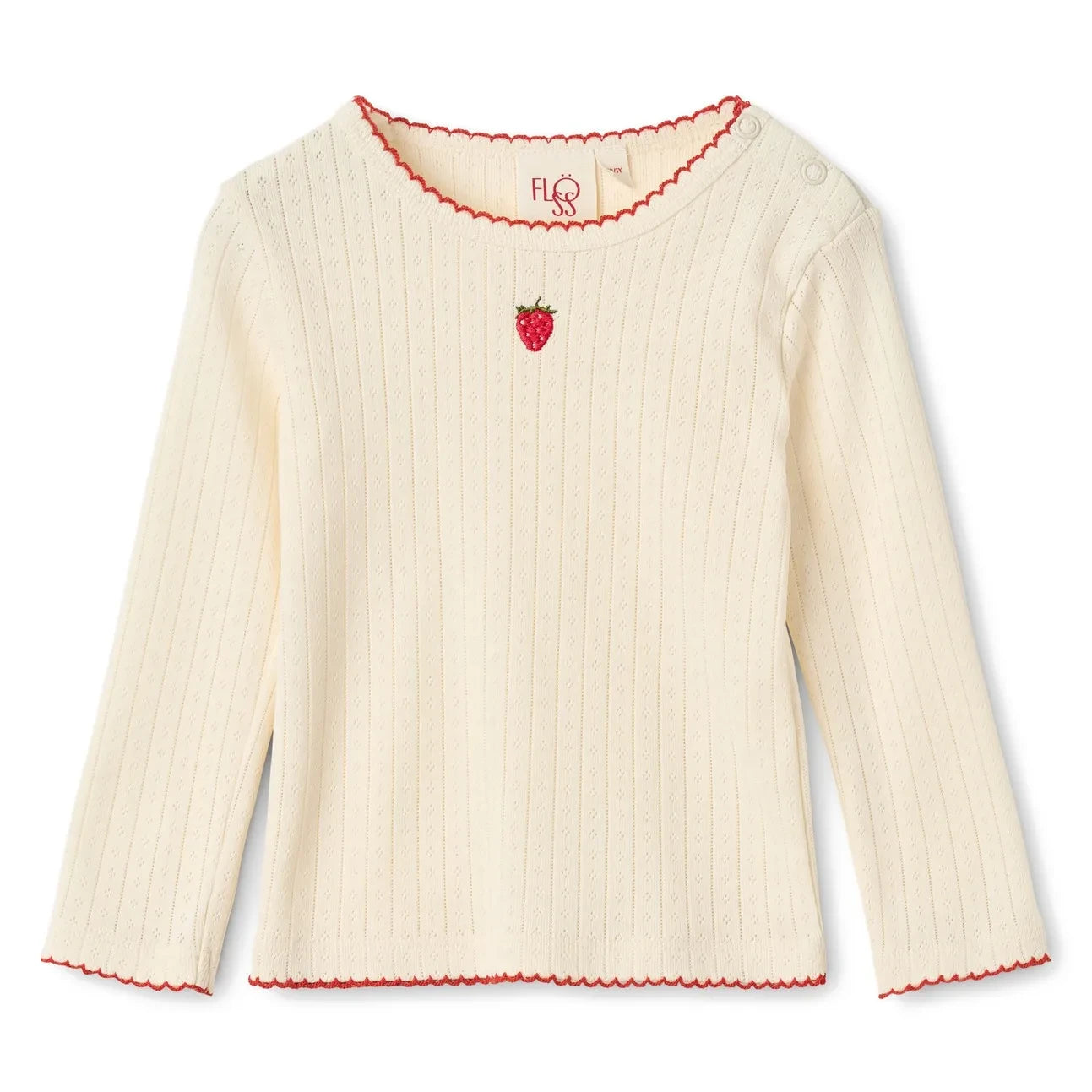 Flöss - Flora Pointelle T-Shirt | Krem